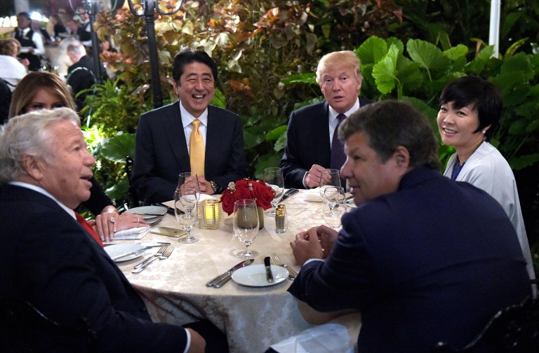 Earlier this month, Democrats asked for the release of visitor logs at the White House and Mar-a-Lago after reports and pictures posted to social media last month claimed Trump, sitting with Japanese Prime Minister Shinzo Abe in a crowded dining room, discussed a sensitive national security issue related to a North Korean missile test. (AP Photo/Susan Walsh)