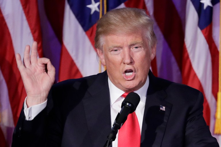 Trump has had political success by being unpredictable, but now is not the time for surprises. (AP Photo/John Locher)