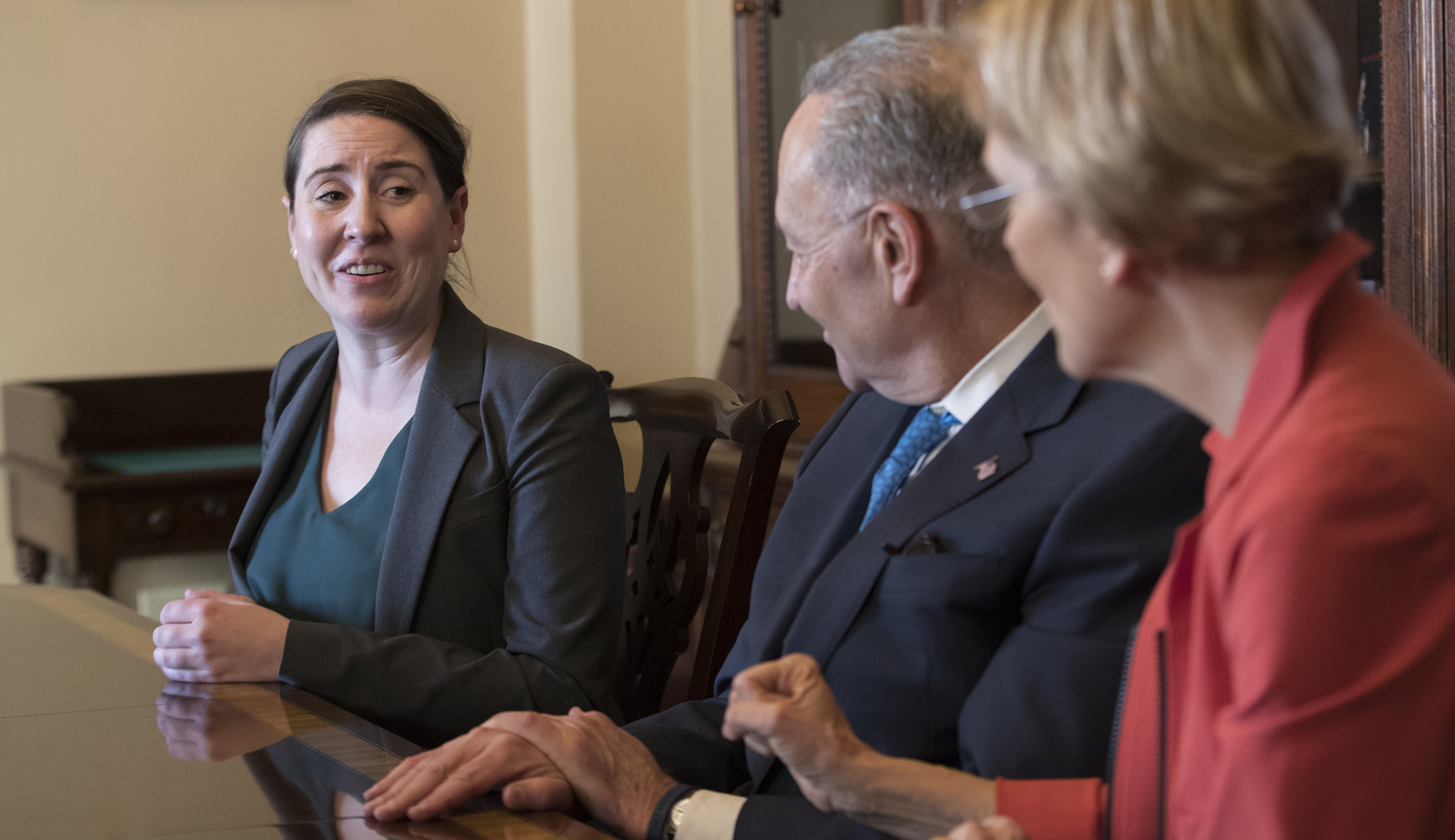 Liberal groups lend moral support, not cash, to Leandra English’s battle to lead CFPB