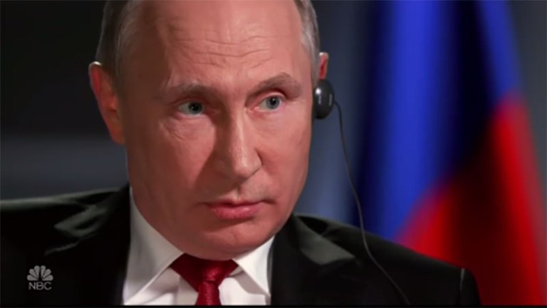 Russian President Vladimir Putin denied Russia was collecting 