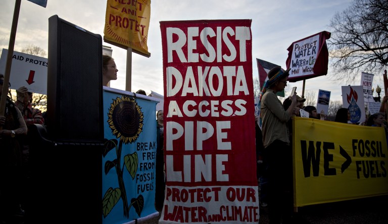 A federal judge ruled Wednesday night that the environmental review for the $3.8 billion Dakota Access oil pipeline must be redone to assess the risk of an oil spill under Lake Oahe in North Dakota. (Andrew Harrer/Bloomberg)
