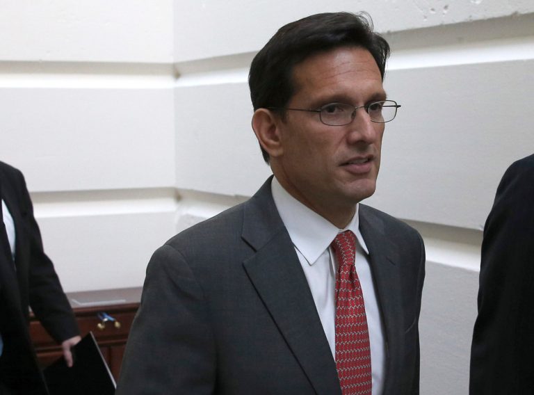 House Majority Leader Eric Cantor, R-Va., walks through the U.S. Capitol October 29, 2013 in Washington. (Photo by Mark Wilson/Getty Images)