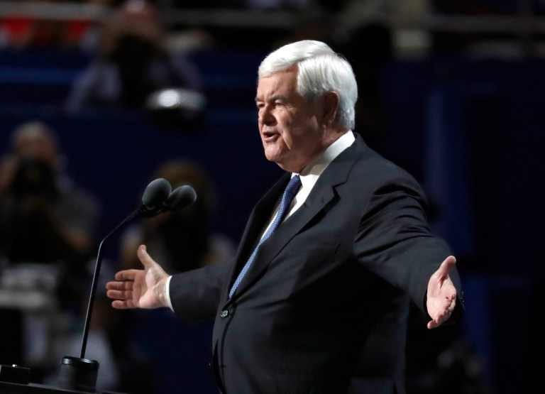 While Donald Trump at an event Monday, former Speaker Newt Gingrich wondered how 