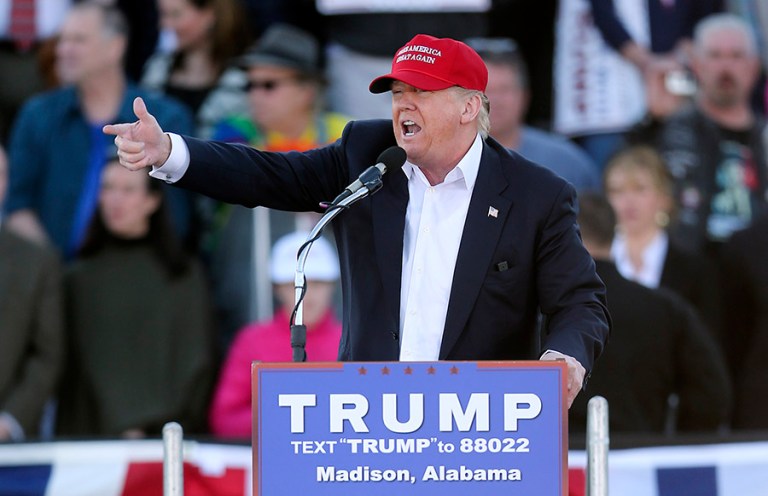 Trump's win comes just days after a rally in Madison, Ala., where Trump claimed the crowd numbered 30,000 with thousands more waiting to get in. (AP Photo/John Bazemore)