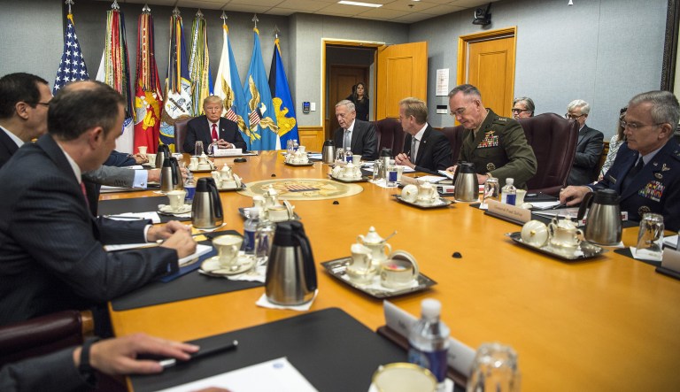 The meeting was a chance for the president to hear first-hand about world hot spots, including North Korea, Iraq, Syria, Iran and Afghanistan, according to Pentagon officials. (Department of Defense photo)