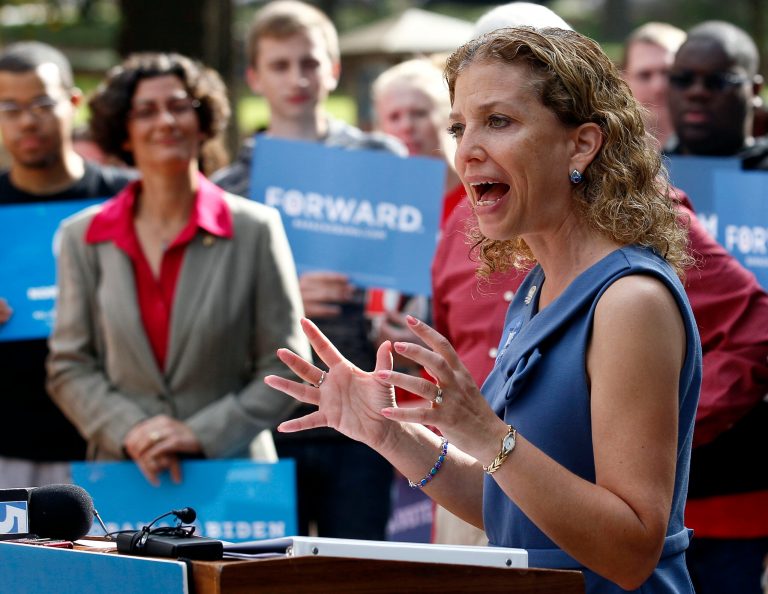Democratic National Committee Chairwoman Rep. Debbie Wasserman Schultz, D-Fla. speaks during a DNC and Obama for America 