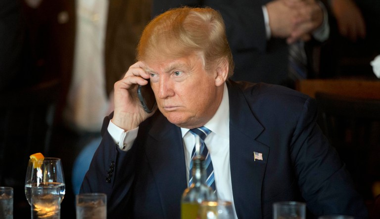 President Trump encourages world leaders to call him on his personal cellphone number. (AP Photo/Matt Rourke)