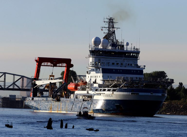 Royal Dutch Shell PLC icebreaker Fennica heads upriver in Portland, Ore.Â Royal Dutch Shell will cease exploration in Arctic waters off Alaska's coast following disappointing results from an exploratory well backed by billions in investment and years of work.Â (AP Photo/Don Ryan)