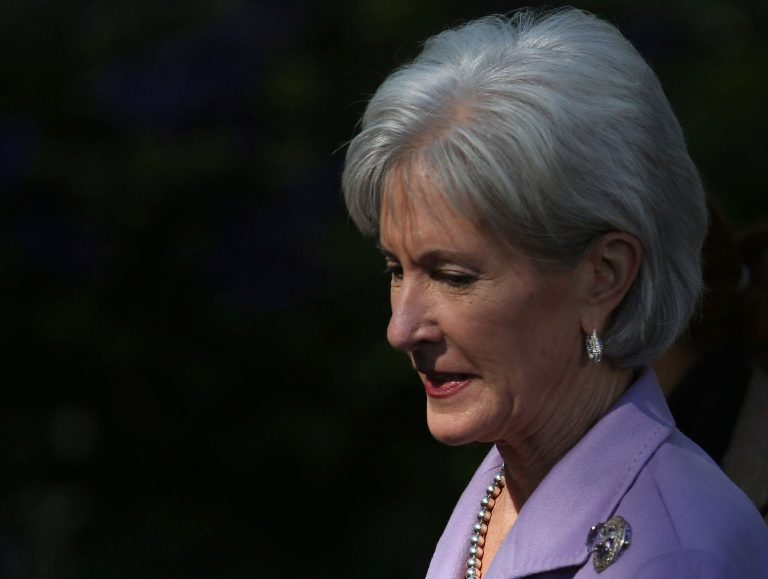 Health and Human Services Secretary Kathleen Sebelius is visiting Phoenix amid calls for her resignation after the clunky rollout of insurance exchanges under President Barack Obama's health law. (AP Photo)
