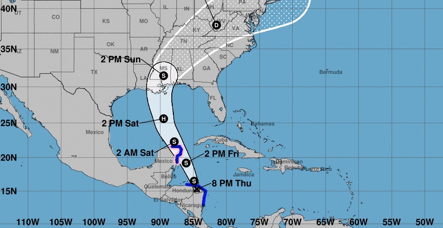 Tropical Storm Nate heads toward US but its future remains shrouded in uncertainty