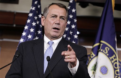 House Speaker John Boehner, R-Ohio, defends the contempt of Congress vote against Attorney General Eric Holder during a news conference on Capitol Hill. (AP Photo)