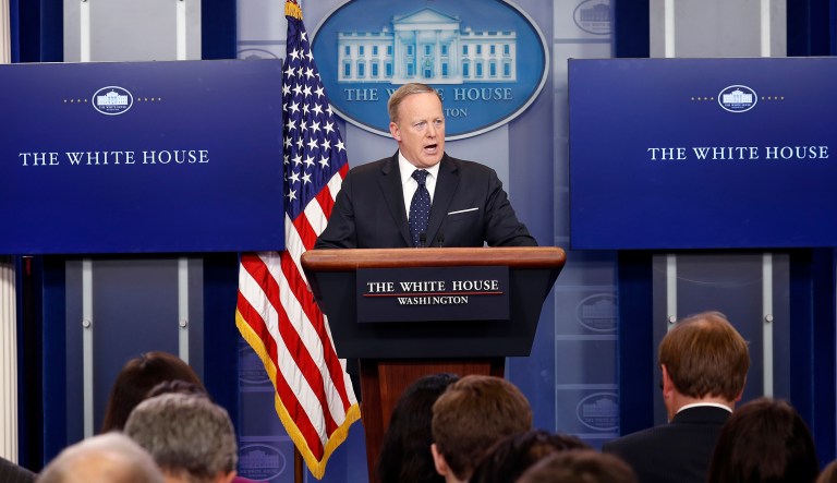 White House press secretary Sean Spicer wouldn't confirm reports on Tuesday that his role could be changing but acknowledged the press office wants to hire additional staffers and improve how it gets the president's message out. (AP Photo/Alex Brandon)