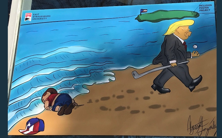 Campus ‘inclusivity posters’ feature Trump ignoring dying Puerto Rican child