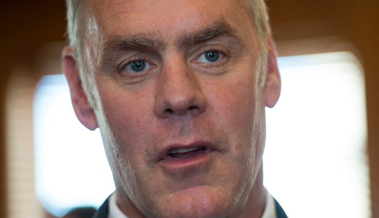 Reps. Raul Grijalva and Frank Pallone sent letters to agencies asking them to look into conversations the Interior secretary had with the Alaska senators. (AP Photo/Molly Riley)