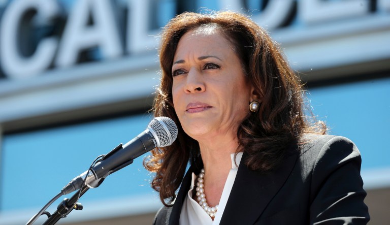 Harris will attend a reception for 300 people at the East Hampton home of her friend, Infor CEO Charles E. Phillips. (AP Photo/Reed Saxon)