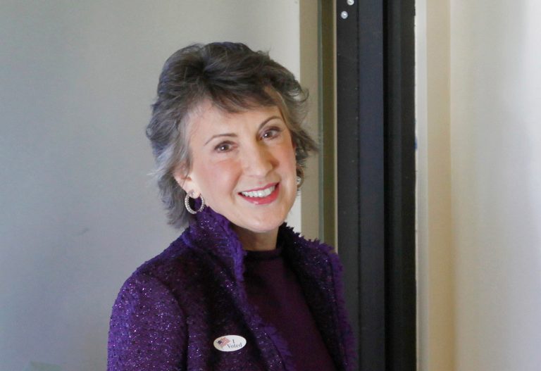 In this Nov. 2, 2010 file photo, Carly Fiorina arrives at a polling place in Los Altos Hills, Calif. (AP Photo/Paul Sakuma, File)