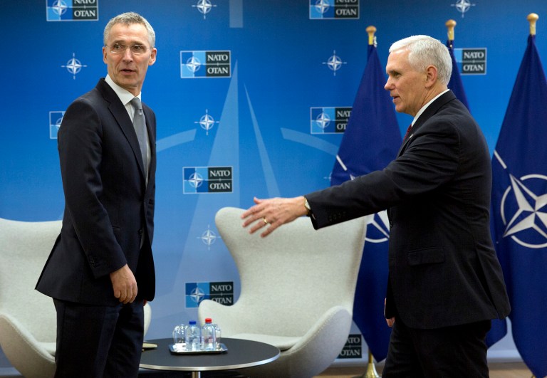 Vice President Mike Pence met with his European counterparts last week. He expressed that it's time for other members of NATO to start shaping up and pulling their weight. (AP Photo/Virginia Mayo, Pool)