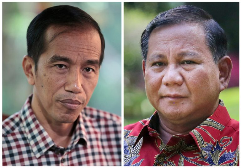 This combo photo shows Indonesian presidential candidate Joko Widodo, left, and Prabowo Subianto during separate exclusive interview with the Associated Press. After an ugly presidential election campaign, Indonesia is set to declare the winner on Tuesday - but that may not settle a simmering dispute between the two candidates, both of whom claim victory. (AP Photo)