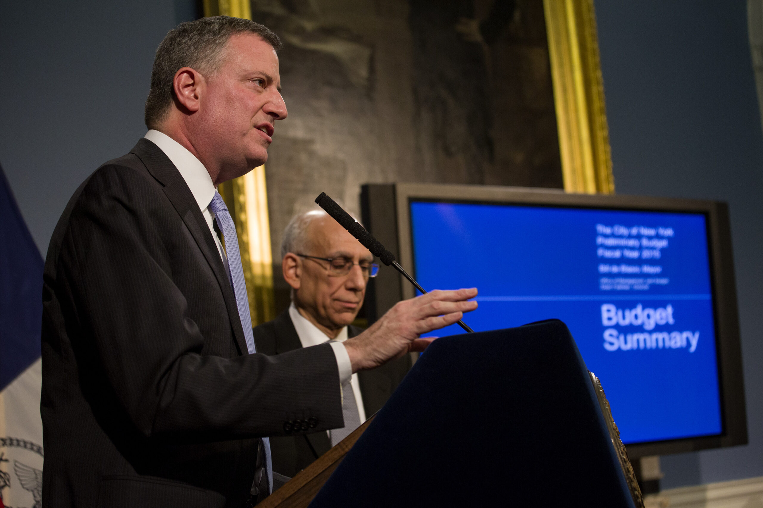 New York City mayor unveils budget, warns of labor contract challenges