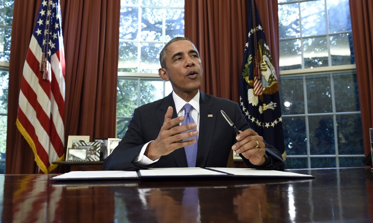 President Obama would veto a Republican bill aimed at blocking Democratic-backed groups from receiving the proceeds of Department of Justice settlements, according to the Office of Management and Budget. (AP Photo/Susan Walsh)