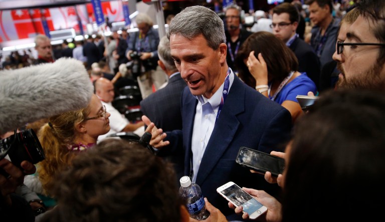 Ken Cuccinelli, a former Virginia attorney general, speaks during the Republican National Convention (RNC) in Cleveland, Ohio, U.S., on Monday, July 18, 2016. The day before the start of the Republican National Convention in Cleveland, Reince Priebus said Donald Trump has to use the gathering to convince Americans he can be presidential.