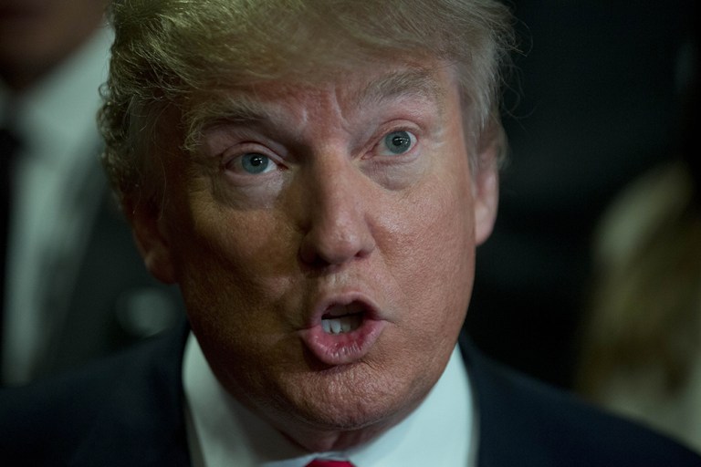 Less than an hour after the website posted the editorials, Trump tweeted out his response. (Bloomberg/Andrew Harrer)