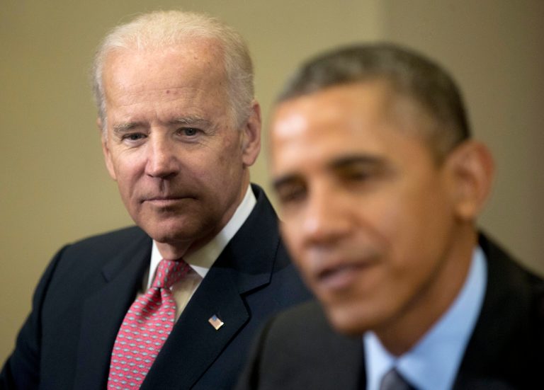 Vice President Biden listens as President Obama speaks during a meeting with business leaders to discuss immigration reform on Tuesday in the Roosevelt Room of the White House in Washington. (AP Photo/Pablo Martinez Monsivais)
