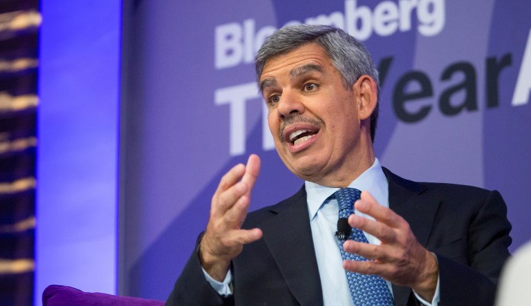 Mohamed El-Erian speaks at an event.