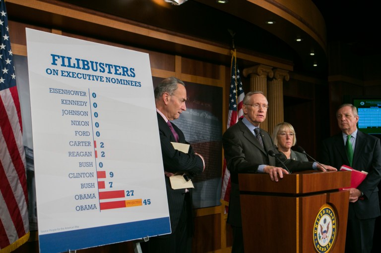 Senate Democrats on Thursday rewrote the chamber's filibuster rule. (AP Photo)