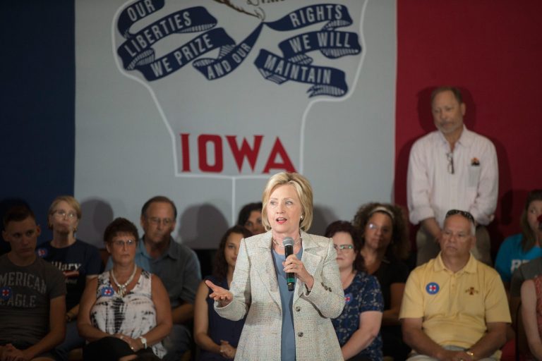 Hillary Clinton supports the mandate, which benefits the early primary state of Iowa. (Getty Images file)
