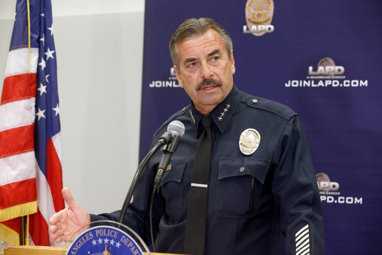 LAPD Chief Charlie Beck said Monday that his department will not change its immigration enforcement stance based on President-elect Trump's immigration policies. (AP Photo)