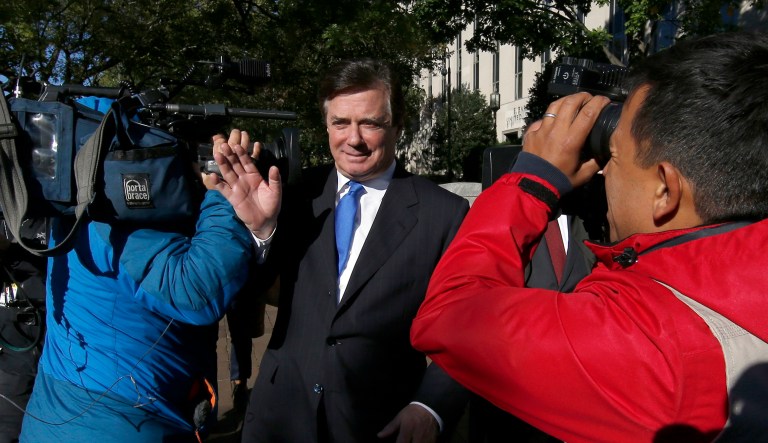 The two were hit with 12 counts, including evading taxes on profits made by representing Ukrainian clients, and failing to register as foreign agents. (AP Photo/Alex Brandon)