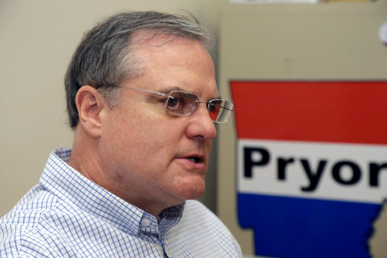 Although he is among the most vulnerable Democratic incumbents running for re-election this year, Sen. Mark Pryor has so far been holding his own against his Republican challenger, Rep. Tom Cotton, in public polling -- and the gap lately appears to be widening. (AP Photo/Danny Johnston)