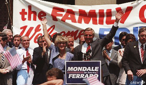Geraldine Ferraro and Walter Mondale in 1984. Associated Press