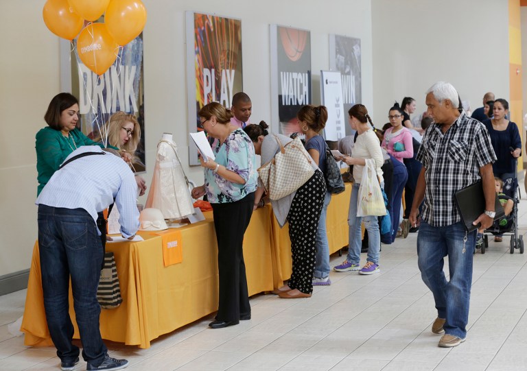 Economists in the private sector had projected that jobless claims would rise just slightly to 256,000. (AP Photo/Wilfredo Lee, File)