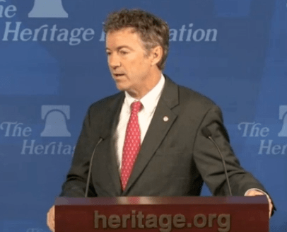 In Heritage speech, Sen. Rand Paul criticizes neo-conservative approach to foreign policy