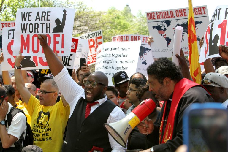Protesters arrested in pay fight at McDonald’s HQ