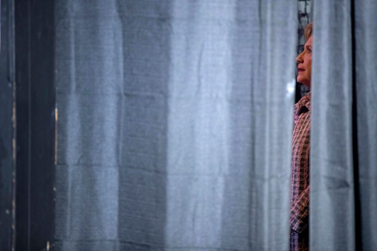 She starts by pointing out the dangers of the world and ends with just a little optimism. (AP Photo/Andrew Harnik)