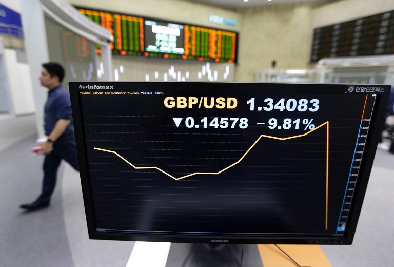 World financial markets were rocked Friday by Britain's unprecedented vote to leave the European Union. (AP Photo/Ahn Young-joon)