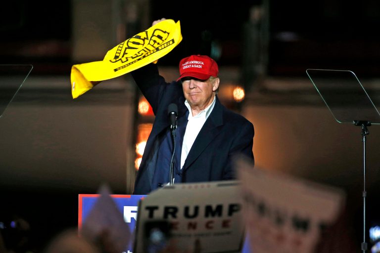 Donald Trump, fashionably late. (AP Photo/Gene J. Puskar)