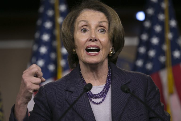 House Minority Leader Nancy Pelosi speaks at a news briefing on Capitol Hill, Friday, Dec. 5, 2014. (Graeme Jennings/Examiner)