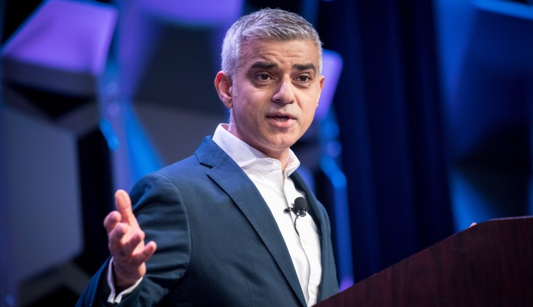 Sadiq Khan, mayor of London, speaks during a keynote session at the South By Southwest (SXSW) conference in Austin, Texas. 