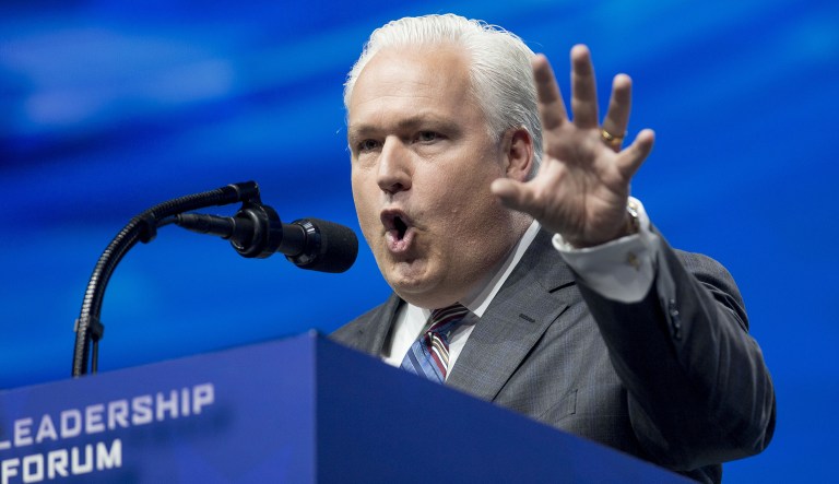 Matt Schlapp, chairman of the conservative lobbying organization American Conservative Union, speaks at the National Rifle Association Institute for Legislative Action Leadership Forum during the NRA annual meeting in Dallas on Friday, May 4, 2018. 