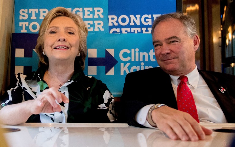 Clinton said that she believes the administration has the right to carry out the strikes under current authorizations, where Kaine said it does not. (AP Photo/Andrew Harnik)