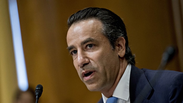 Justin Muzinich, U.S. deputy Treasury secretary nominee, speaks during a Senate Finance Committee confirmation hearing.