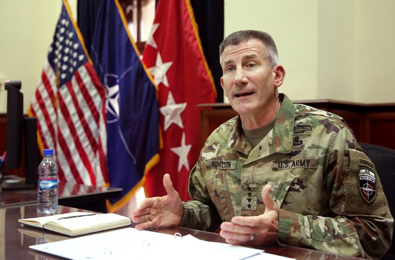 Gen. John Nicholson said he is a few thousand NATO troops short to meet his mission to train, advise and assist local forces. (AP Photo/Massoud Hossaini)