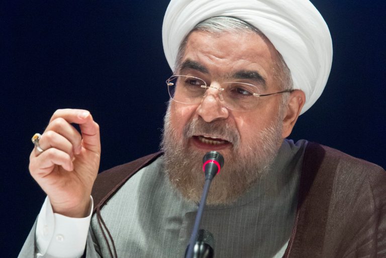 Iran's President Hassan Rouhani speaks during a news conference in New York on Friday, Sept. 26, 2014. In his wide-ranging speech to the U.N. General Assembly on Thursday, Rouhani warned that Islamic terrorists were creating chaos in the Mideast to destroy civilization and generate anti-Muslim hatred, saying they wanted to create 
