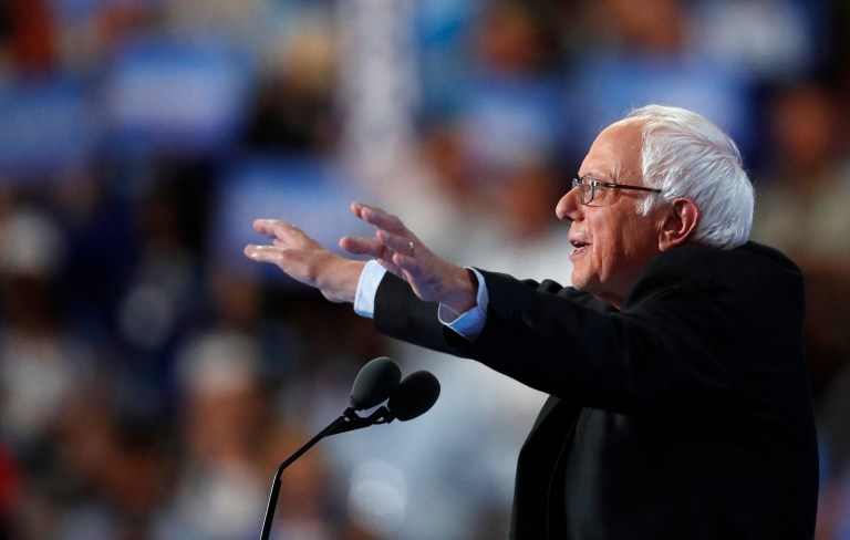 Bernie Sanders received a 4 percent bump in a newly released poll. (AP Photo/Paul Sancya)