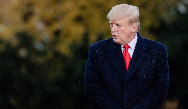 President Trump attends the American Commemoration Ceremony at the Suresnes American Cemetery in Paris, France, on Sunday, Nov. 11, 2018.