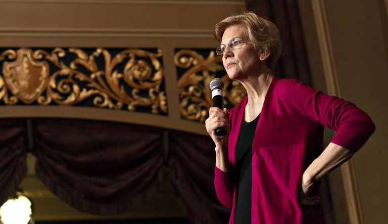 Sen. Elizabeth Warren, D-Mass., pauses while speaking during an organizing event in Sioux City, Iowa, Saturday, Jan. 5, 2019. 